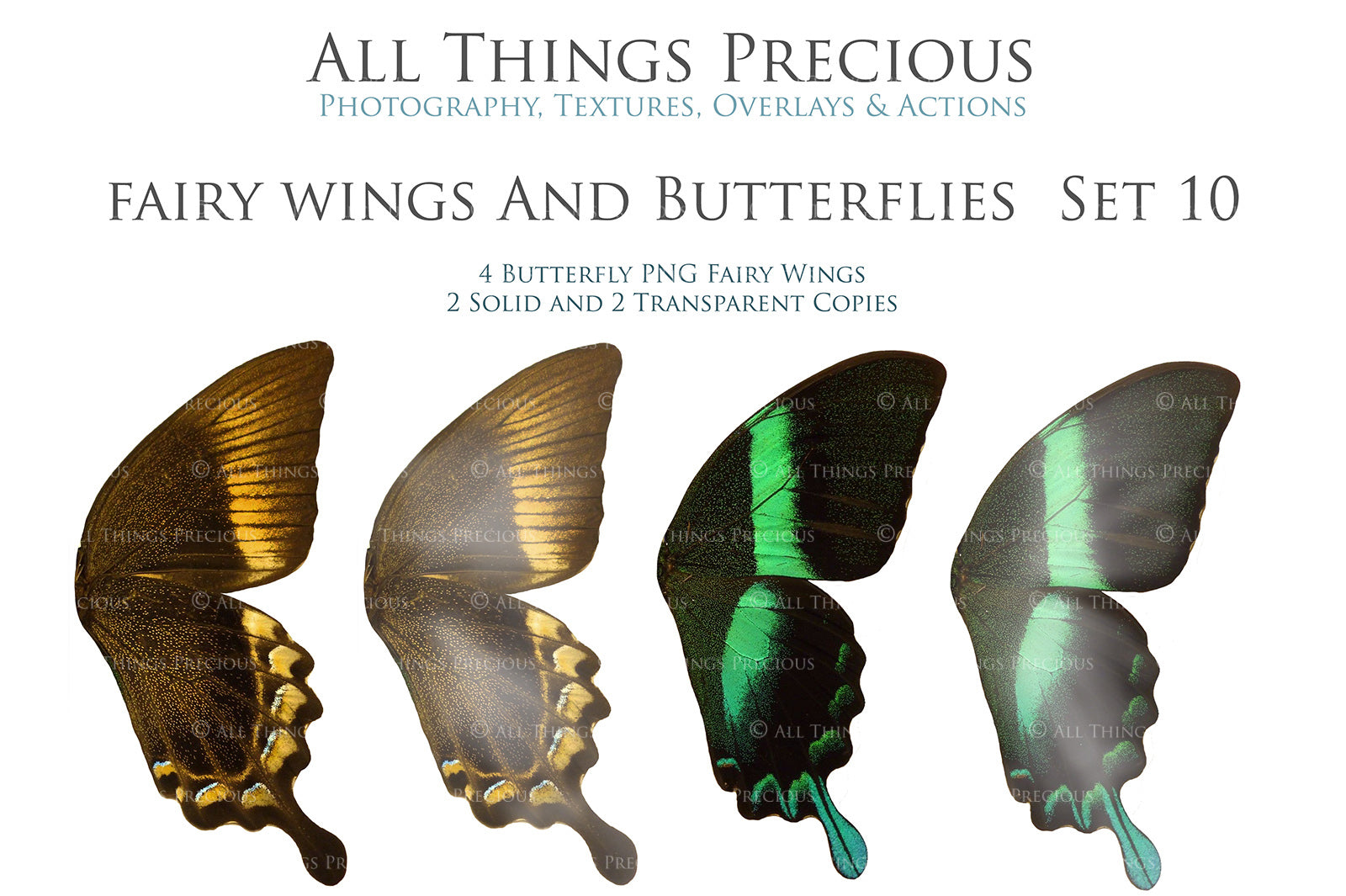 Png Digital Overlays FAIRY WINGS and BUTTERFLIES Set 10