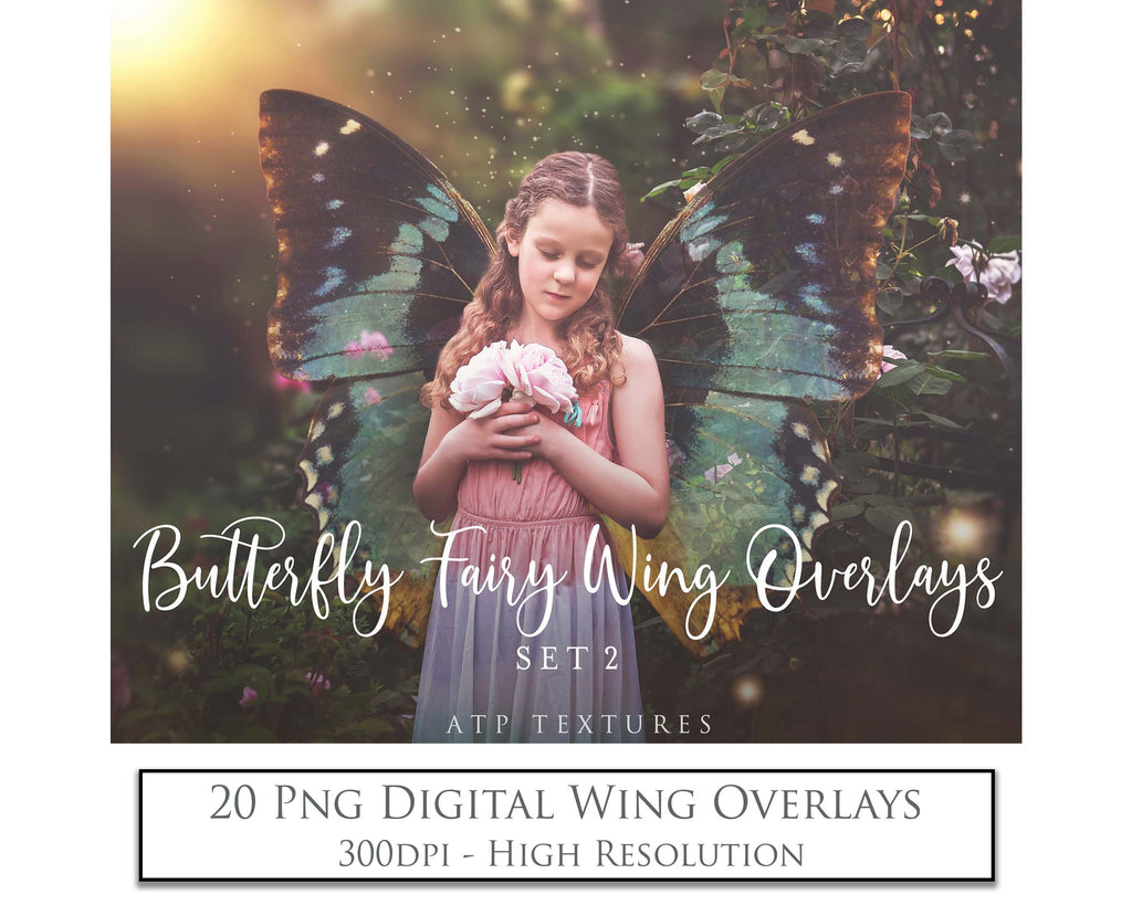 Digital Fairy Wing Overlays clipart. Png transparent see through files for photoshop. Photography editing. High resolution, 300dpi. Printable, Photography Graphic Assets, add on stock resources. Scrapbooking design. Fairy Photographer edit tools. Colourful. ATP Textures. Overlays. Actions, Printable design.