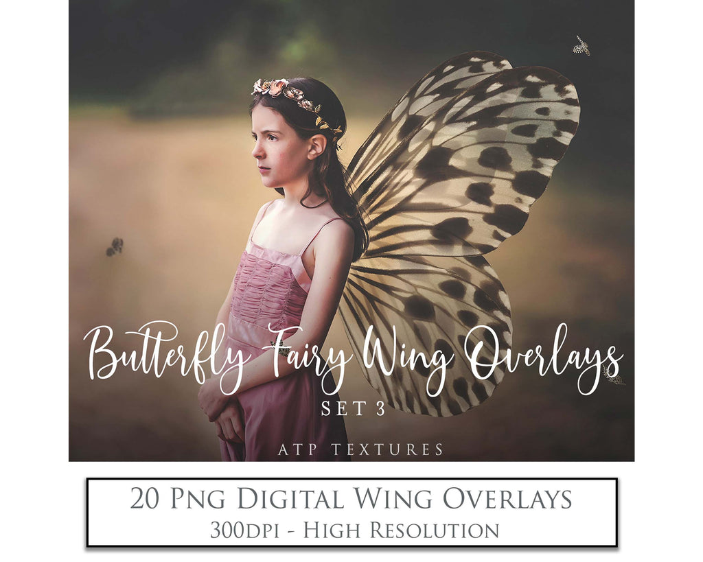 Digital Fairy Wing Overlays clipart. Png transparent see through files for photoshop. Photography editing. High resolution, 300dpi. Printable, Photography Graphic Assets, add on stock resources. Scrapbooking design. Fairy Photographer edit tools. Colourful. ATP Textures. Overlays. Actions, Printable design.