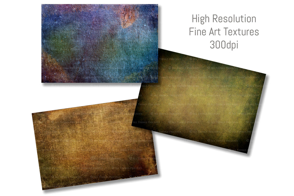 Fine Art Textures for photographers and digital editing. Photo Overlays. Antique, Vintage, Grunge, Light, Dark Variety Bundle.  Textured printable Canvas, Colour, Monochrome, Bundle. High resolution, 300dpi Graphic Assets for photography, digital scrapbooking and design. By ATP Textures