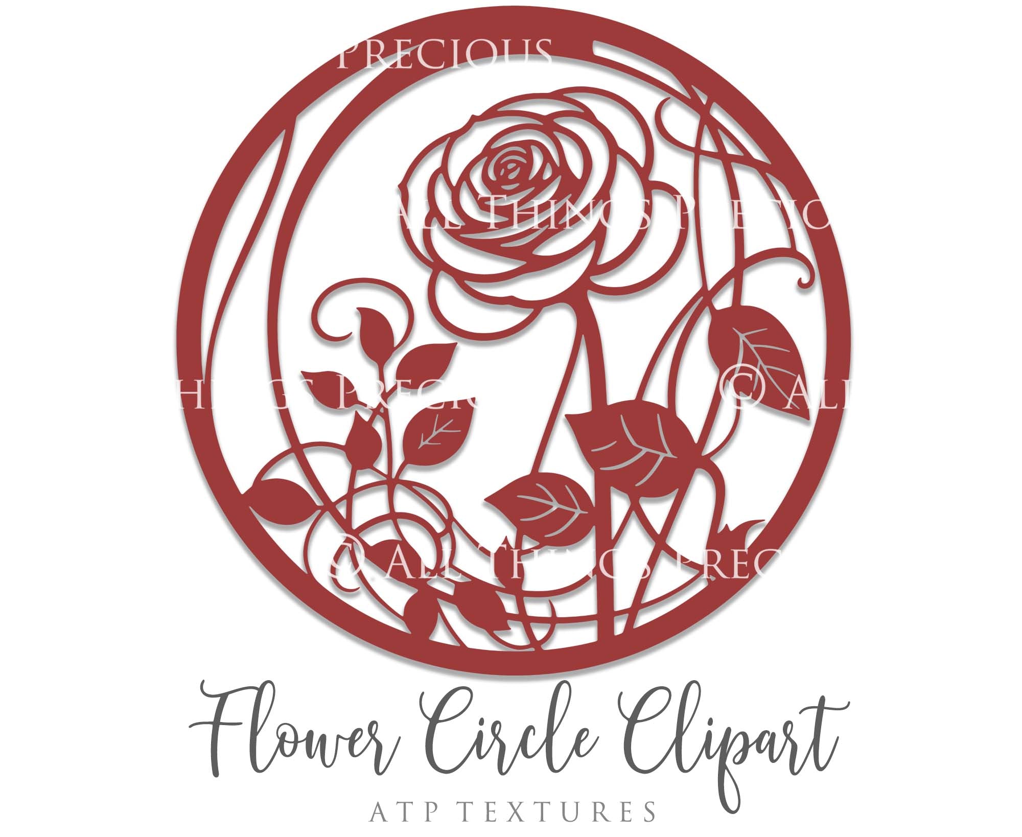 Svg Flower Circle Clipart. Svg, Png Clipart for Cricut or Silhouette Cameo. Sublimation art. High resolution files. Sublimation. Print.