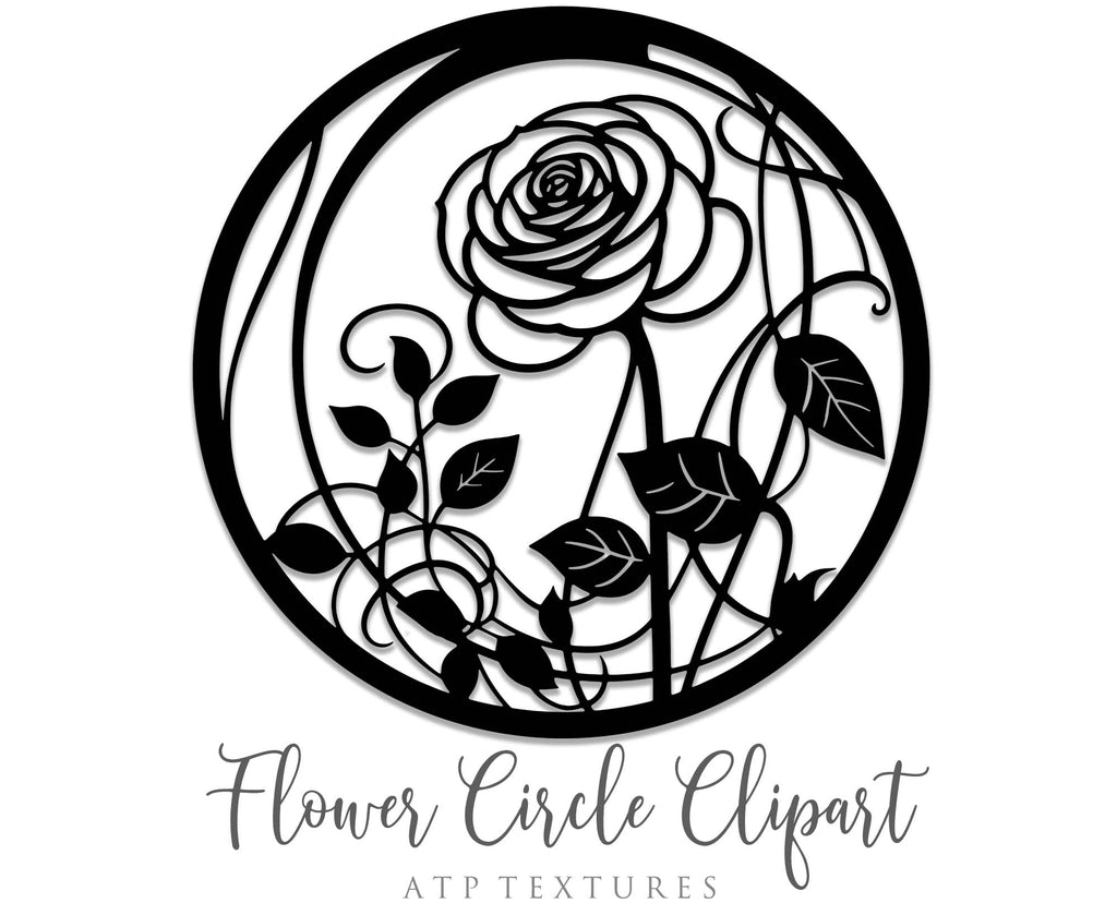 Svg Flower Circle Clipart. Svg, Png Clipart for Cricut or Silhouette Cameo. Sublimation art. High resolution files. Sublimation. Print.