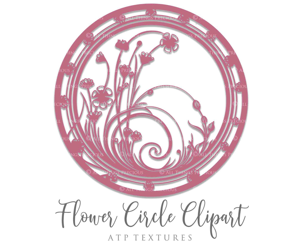 Svg Flower Circle Clipart. Svg, Png Clipart for Cricut or Silhouette Cameo. Sublimation art. High resolution files. Sublimation. Print.