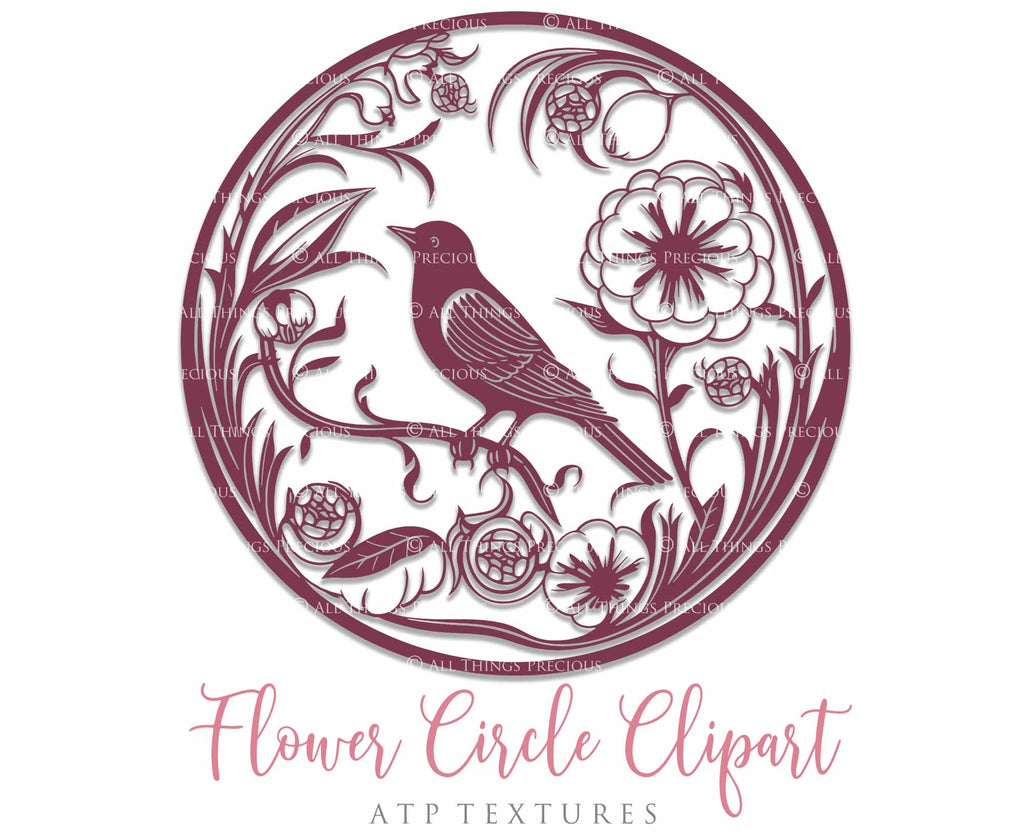 Svg Flower Circle Clipart. Svg, Png Clipart for Cricut or Silhouette Cameo. Sublimation art. High resolution files. Sublimation. Print.