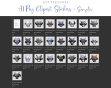 Load image into Gallery viewer, Halloween Day of the dead Cute Bat clipart. Perfect for scrapbooking and print. If you want to print your completed artwork, you can! PNG Transparent files, High resolution, 300dpi. AI Digital Art. - ATP Textures
