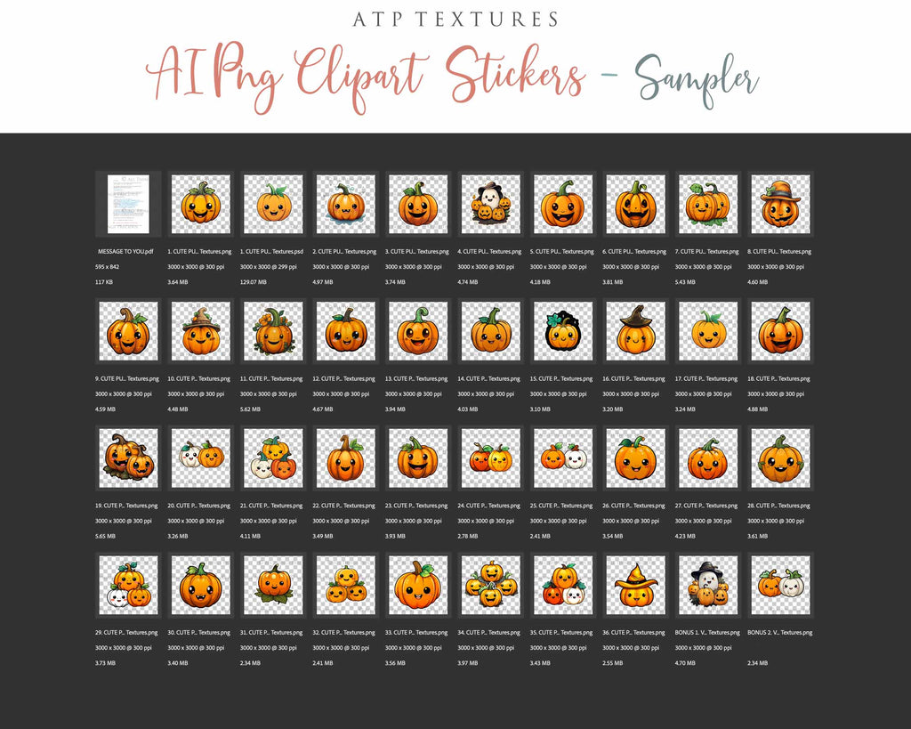 Halloween Day of the dead Pumpkin clipart. Perfect for scrapbooking and print. If you want to print your completed artwork, you can! PNG Transparent files, High resolution, 300dpi. AI Digital Art. - ATP Textures