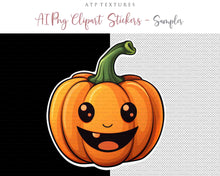 Load image into Gallery viewer, Halloween Day of the dead Pumpkin clipart. Perfect for scrapbooking and print. If you want to print your completed artwork, you can! PNG Transparent files, High resolution, 300dpi. AI Digital Art. - ATP Textures
