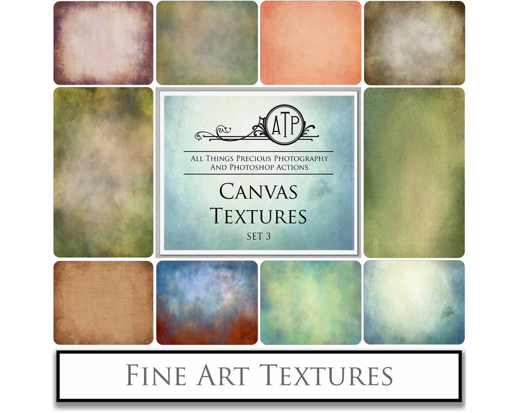 Fine Art Textures for photographers and digital editing. Photo Overlays. Antique, Vintage, Grunge, Light, Dark Variety Bundle.  Textured printable Canvas, Colour, Monochrome, Bundle. High resolution, 300dpi Graphic Assets for photography, digital scrapbooking and design. By ATP Textures