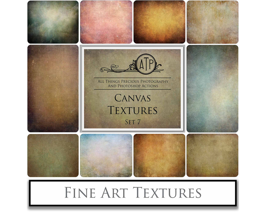 Fine Art Textures for photographers and digital editing. Photo Overlays. Antique, Vintage, Grunge, Light, Dark Variety Bundle.  Textured printable Canvas, Colour, Monochrome, Bundle. High resolution, 300dpi Graphic Assets for photography, digital scrapbooking and design. By ATP Textures