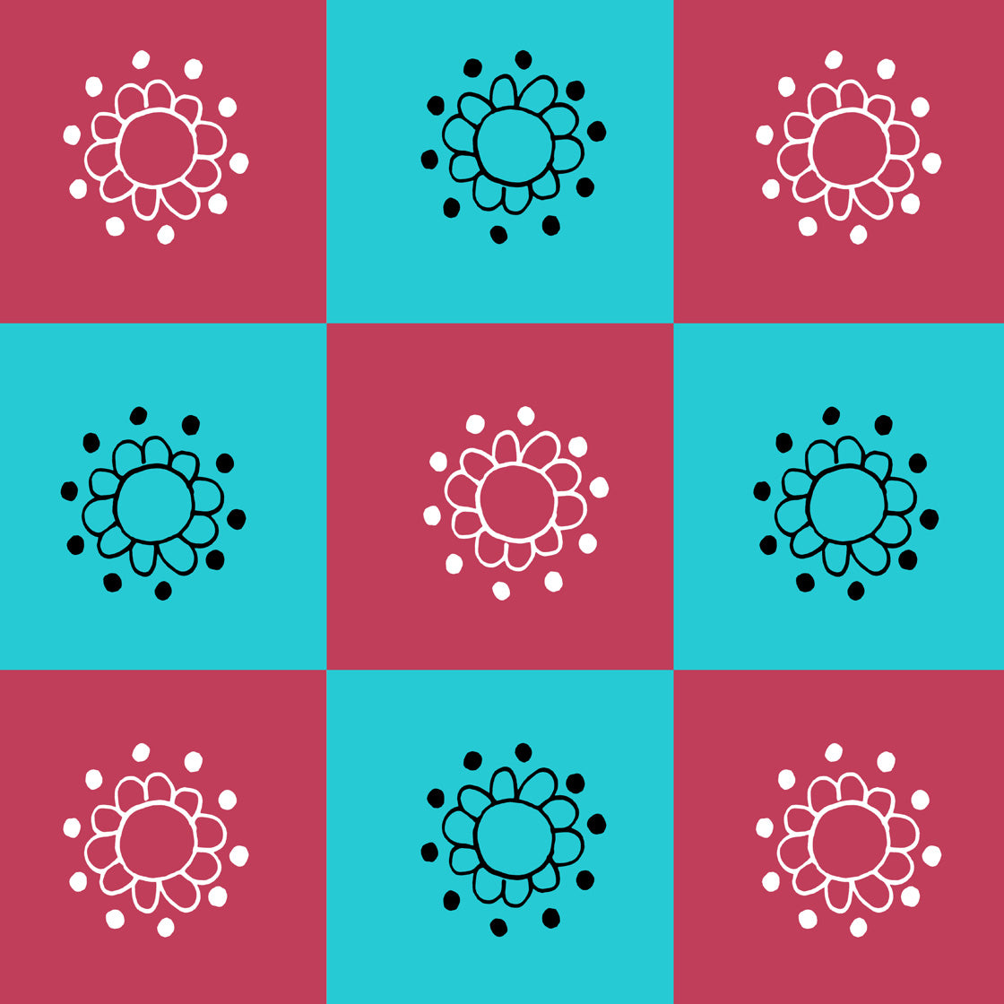 Checker Flowers Digital Papers - FREE DOWNLOAD