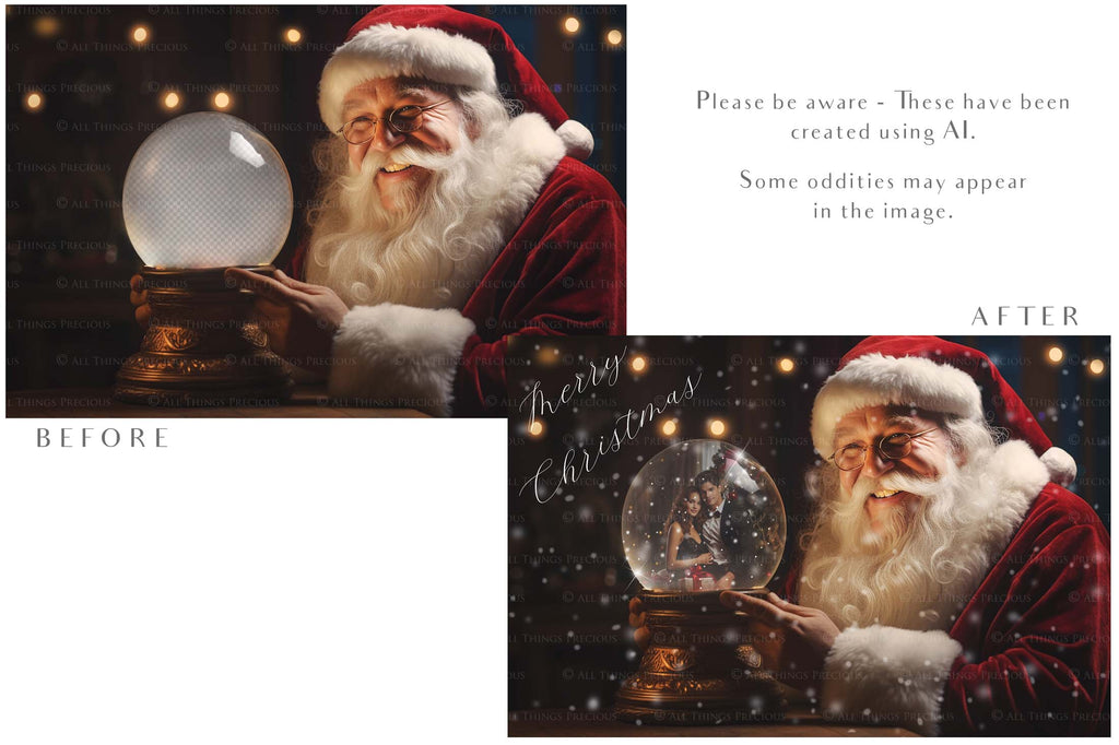 Digital Snow Globe Background. Png snow and glow overlays with PSD Template. The globe is transparent, perfect for adding your own images and retain the glass effect. Nutcracker Mouse Christmas. The file is 6000 x 4000, 300dpi. Png Included. Use for Xmas edits, Photography, Card Crafts, Scrapbooking. ATP Textures