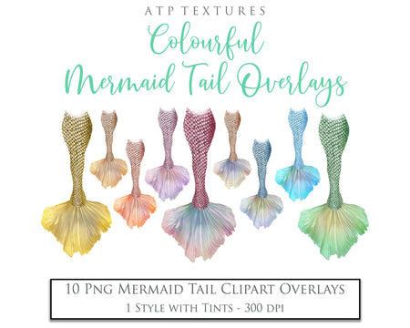 Png transparent Mermaid Tail fin overlays in colourful tints. By ATP Textures Ocean undersea digital backgrounds.