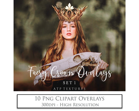 High Resolution Overlays for Photographers, Digital Art and Scrapbooking.Gorgeous clipart Faery Crowns! Created in AI and altered in photoshop. In high resolution, perfect for your next edit or project! Png graphic photography assets. Sublimation art. ATP Textures