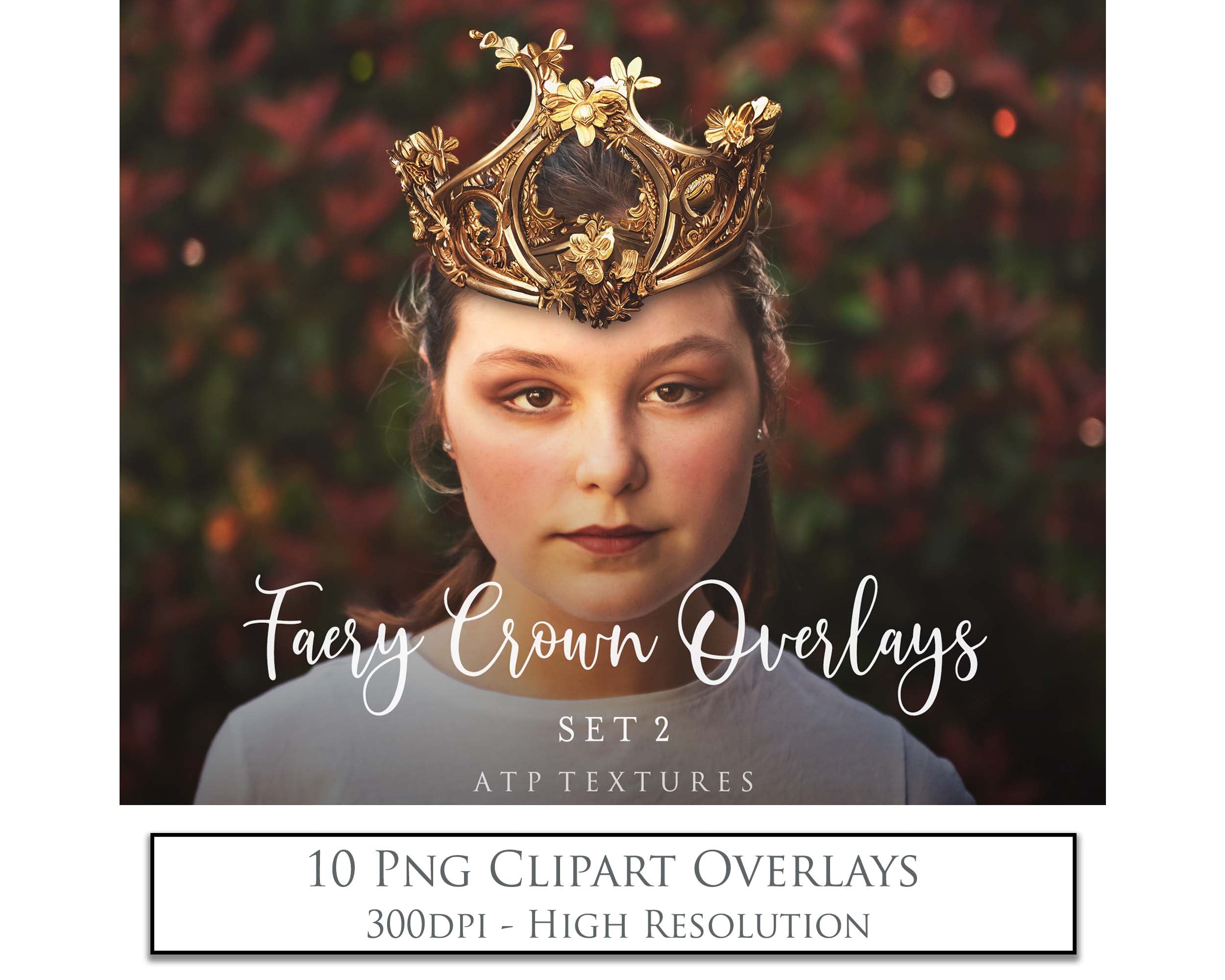 High Resolution Overlays for Photographers, Digital Art and Scrapbooking.Gorgeous clipart Faery Crowns! Created in AI and altered in photoshop. In high resolution, perfect for your next edit or project! Png graphic photography assets. Sublimation art. ATP Textures