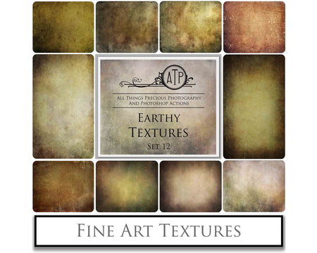 Earth fine art textures. Rich, warm colour tints. Texture for photographers and digital editing. Photo Overlays. Antique, Vintage, Grunge, Light, Dark Bundle. Textured printable Canvas, Colour, Monochrome, Bundle. High resolution, 300dpi Graphic Assets for photography, digital scrapbooking and design. By ATP Textures