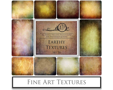 Earth fine art textures. Rich, warm colour tints. Texture for photographers and digital editing. Photo Overlays. Antique, Vintage, Grunge, Light, Dark Bundle. Textured printable Canvas, Colour, Monochrome, Bundle. High resolution, 300dpi Graphic Assets for photography, digital scrapbooking and design. By ATP Textures