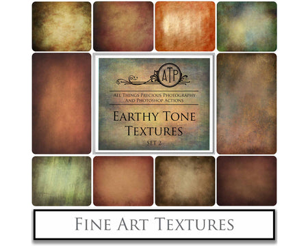 Earth fine art textures. Rich, warm colour tints. Texture for photographers and digital editing. Photo Overlays. Antique, Vintage, Grunge, Light, Dark Bundle. Textured printable Canvas, Colour, Monochrome, Bundle. High resolution, 300dpi Graphic Assets for photography, digital scrapbooking and design. By ATP Textures