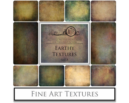 Earth fine art textures. Rich, warm colour tints. Texture for photographers and digital editing. Photo Overlays. Antique, Vintage, Grunge, Light, Dark Bundle. Textured printable Canvas, Colour, Monochrome, Bundle. High resolution, 300dpi Graphic Assets for photography, digital scrapbooking and design. By ATP Textures