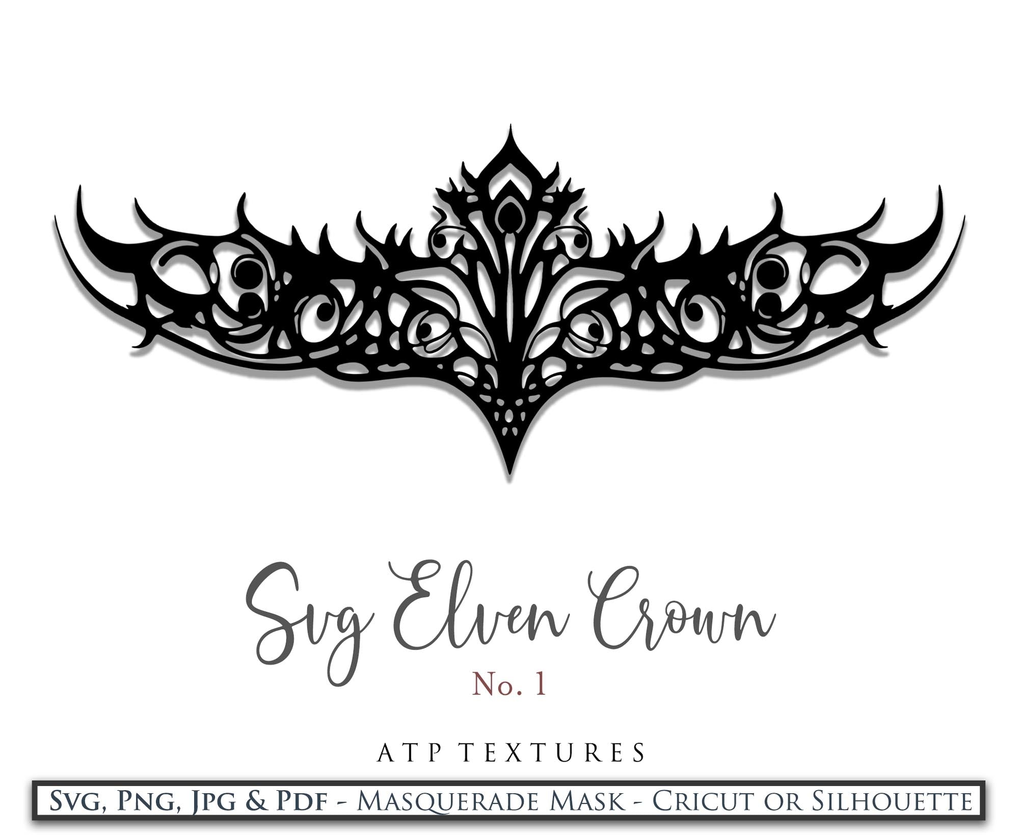 SVG Elven Crown For Cricut , Silhouette or any other cutting machine that accepts the files provided in this set.Clipart for your next art project or even for print! SVG, PNG, PDF, JPG. This clipart is In high resolution. 