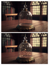 Load image into Gallery viewer, Digital Background with Snow Globe, snow flurries and a PSD Template included in the set.The globe is transparent, perfect for you to add your own images and retain the snow globe effect. This file is 6000 x 4000, 300dpi. High resolution. This is a DIGITAL product. Includes png overlay with the snow globe effect added.
