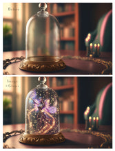 Load image into Gallery viewer, Digital Background with Snow Globe, snow flurries and a PSD Template included in the set.The globe is transparent, perfect for you to add your own images and retain the snow globe effect. This file is 6000 x 4000, 300dpi. High resolution. This is a DIGITAL product. Includes png glow overlays effect.
