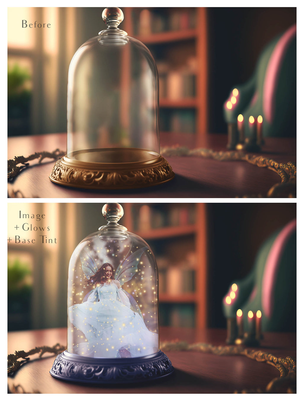 Digital Background with Snow Globe, snow flurries and a PSD Template included in the set.The globe is transparent, perfect for you to add your own images and retain the snow globe effect. This file is 6000 x 4000, 300dpi. High resolution. This is a DIGITAL product. Includes png glow overlays effect.