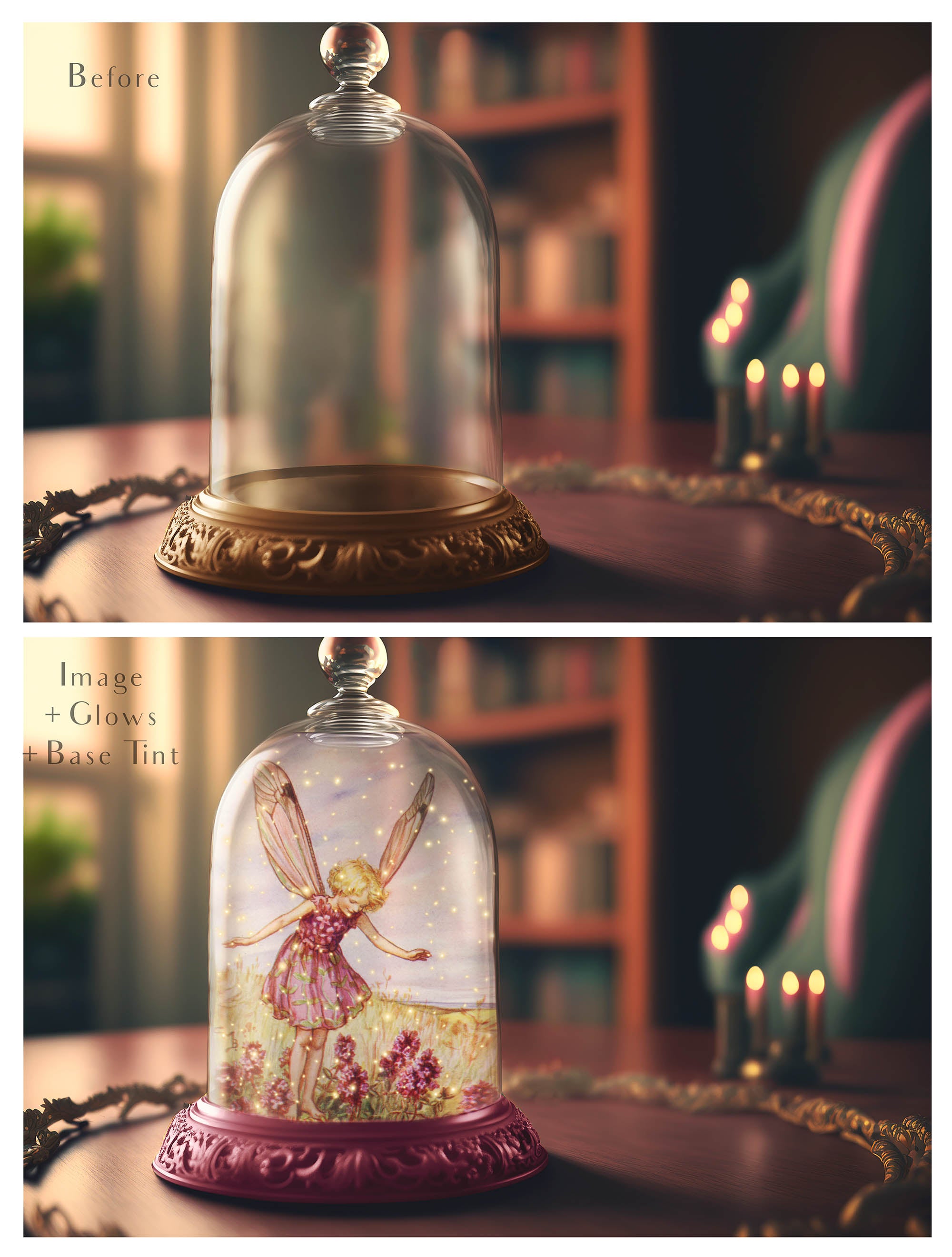 Digital Background with Snow Globe, snow flurries and a PSD Template included in the set.The globe is transparent, perfect for you to add your own images and retain the snow globe effect. This file is 6000 x 4000, 300dpi. High resolution. This is a DIGITAL product. Includes png glow overlays effect.