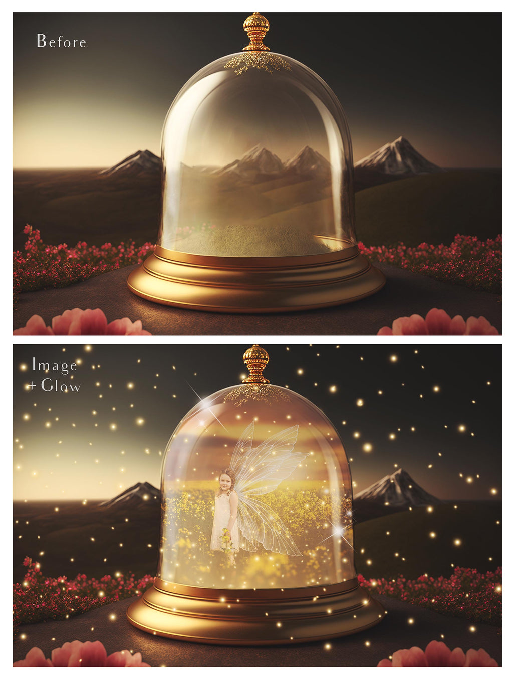 Digital Background with Snow Globe, snow flurries and a PSD Template included in the set.The globe is transparent, perfect for you to add your own images and retain the snow globe effect. This file is 6000 x 4000, 300dpi. High resolution. This is a DIGITAL product. Includes png glow overlays effect.