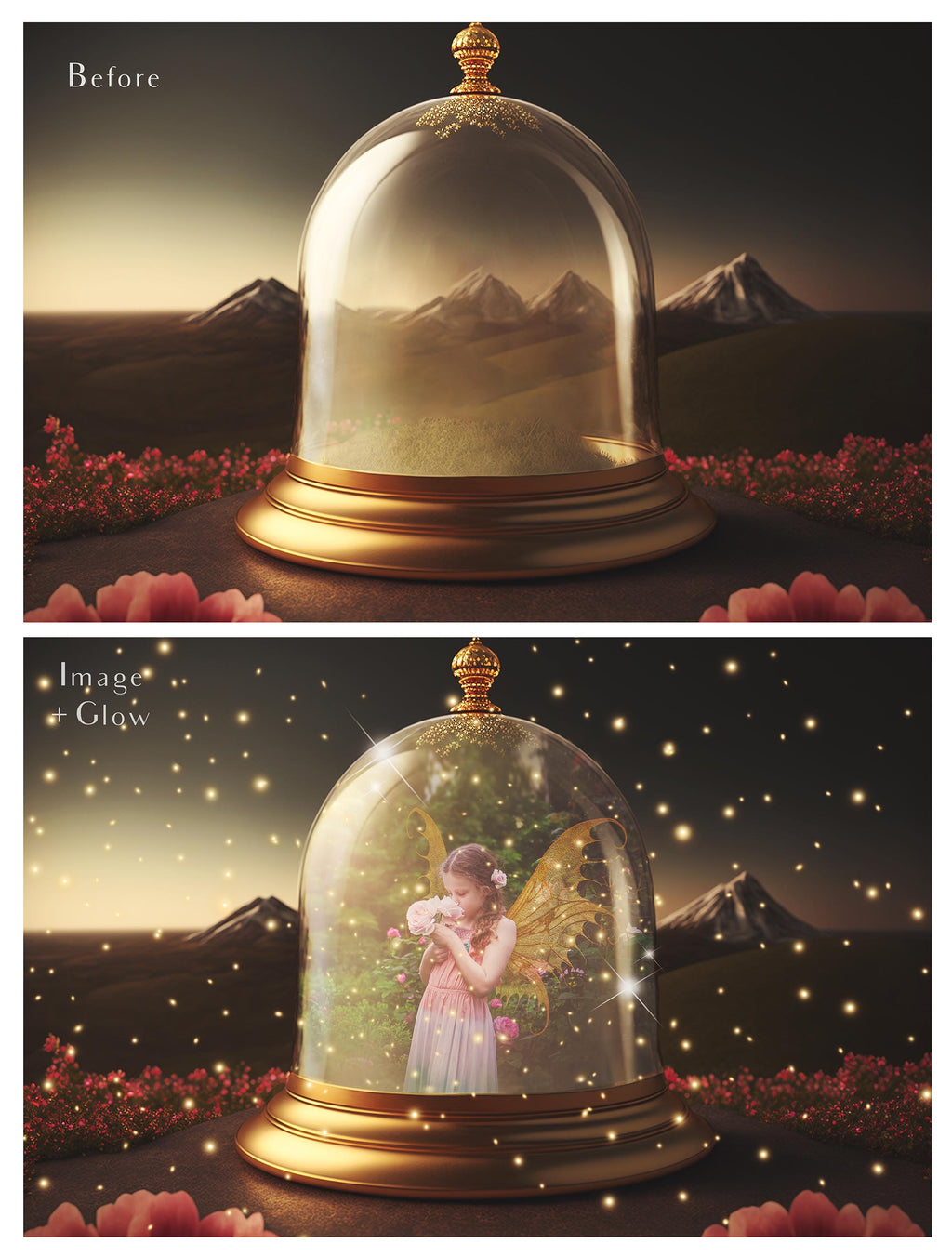 Digital Background with Snow Globe, snow flurries and a PSD Template included in the set.The globe is transparent, perfect for you to add your own images and retain the snow globe effect. This file is 6000 x 4000, 300dpi. High resolution. This is a DIGITAL product. Includes png glow overlays effect.