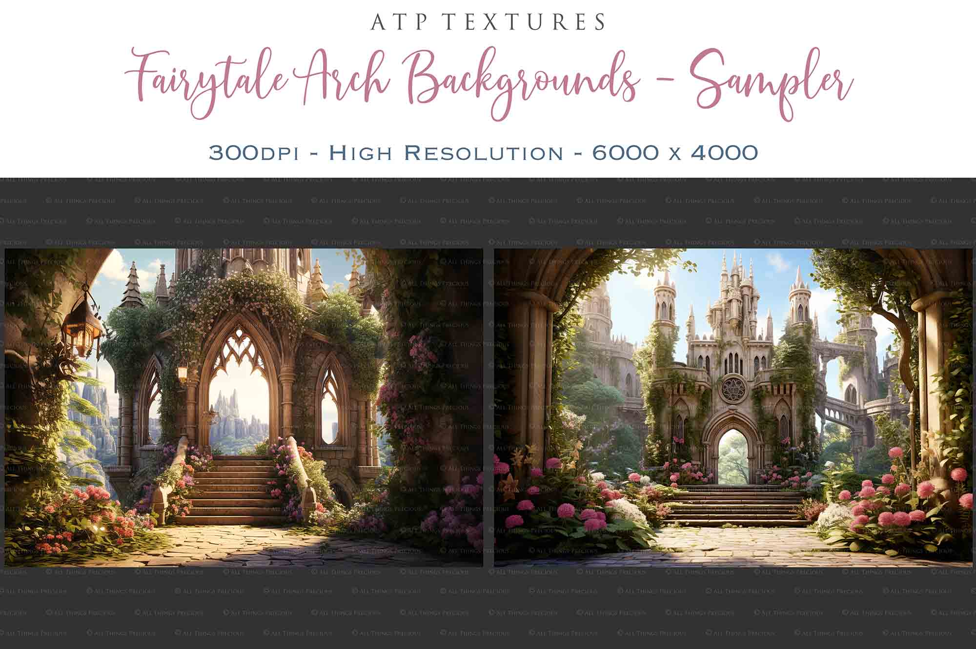 AI Digital - 24 FAIRYTALE ARCH BACKGROUNDS - Set 1