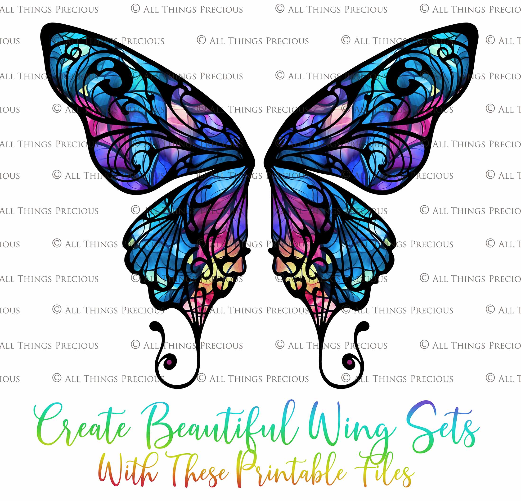 Printable Fairy Wings. For Art Dolls, Adults, Kids. High resolution, png files. This is a digital product. Print and cut Pattern template. Paper craft. Kids or Adult sizes. Create fairy wing earrings or crown jewelry from these designs. Cosplay Costume Crafts. Commercial licence is available. Halloween.