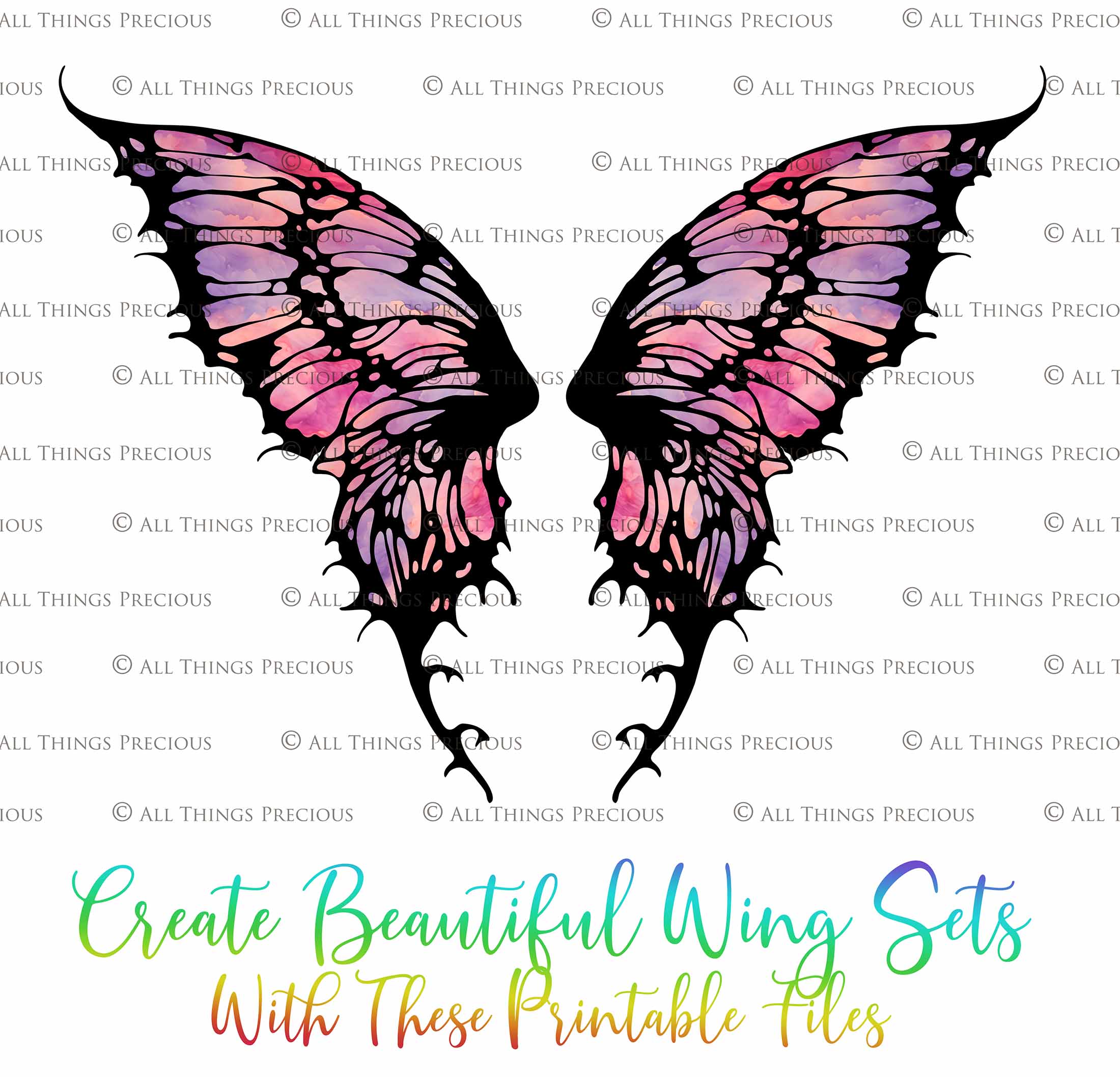 Printable Fairy Wings. For Art Dolls, Adults, Kids. High resolution, png files. This is a digital product. Print and cut Pattern template. Paper craft. Create fairy wing earrings or crown jewelry from these designs. Cosplay Costume Crafts. Commercial licence is available. Halloween.