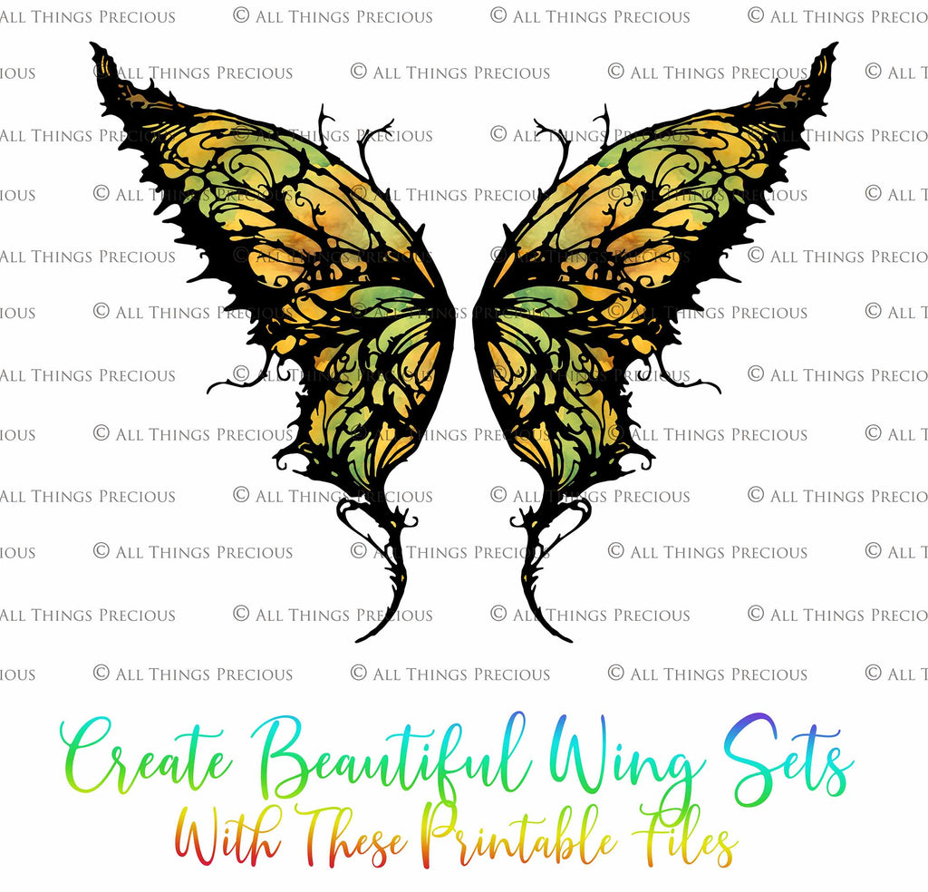 Printable Fairy Wings. For Art Dolls, Adults, Kids. High resolution, png files. This is a digital product. Print and cut Pattern template. Paper craft. Create fairy wing earrings or crown jewelry from these designs. Cosplay Costume Crafts. Commercial licence is available. Halloween.