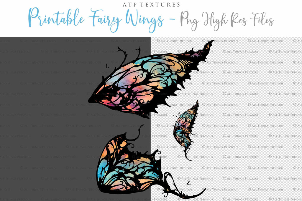 Printable Fairy Wings. For Art Dolls, Adults, Kids. High resolution, png files. This is a digital product. Print and cut Pattern template. Paper craft. Create fairy wing earrings or crown jewelry from these designs. Cosplay Costume Crafts. Commercial licence is available. Halloween.