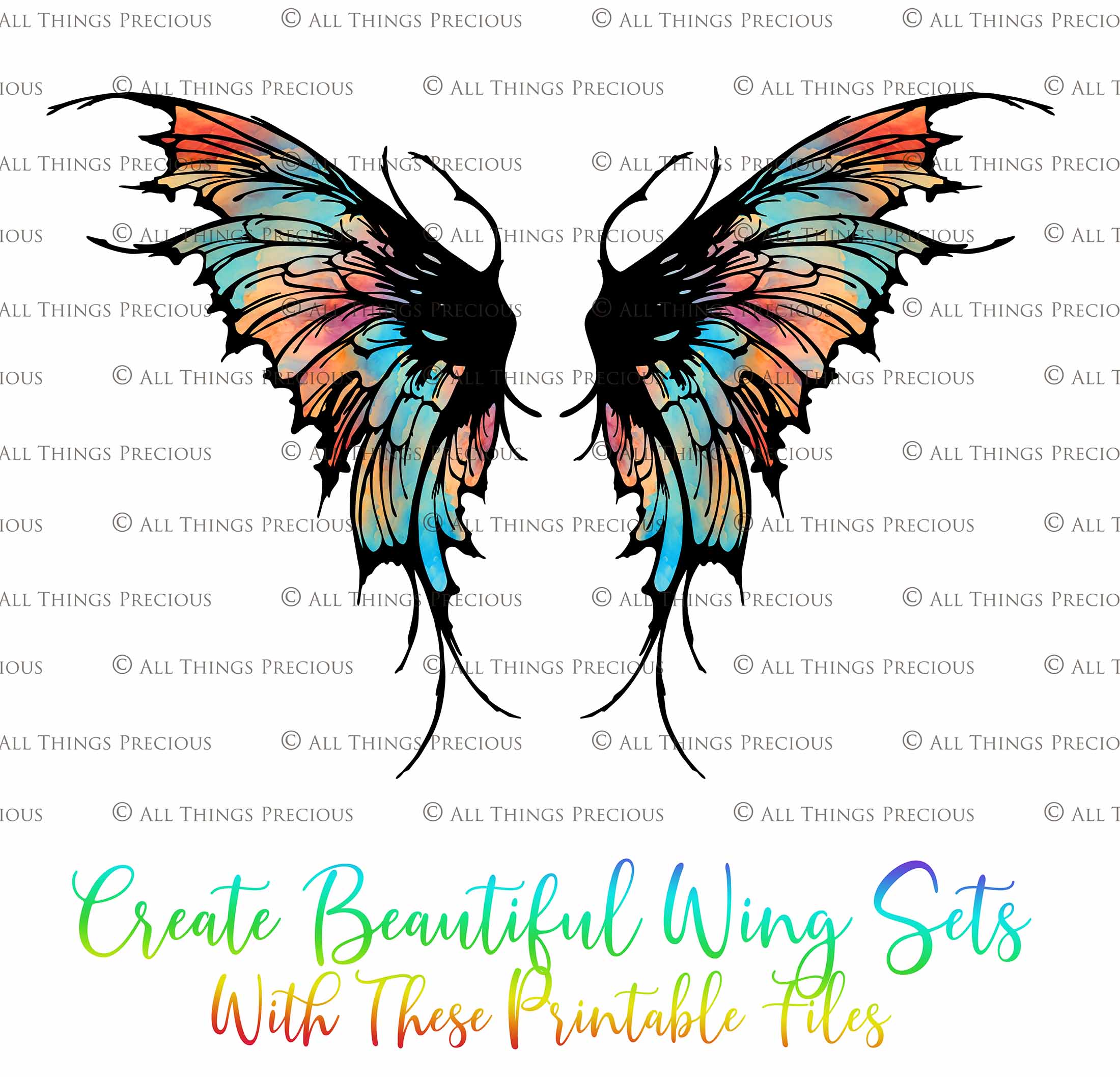 Printable Fairy Wings. For Art Dolls, Adults, Kids. High resolution, png files. This is a digital product. Print and cut Pattern template. Paper craft. Create fairy wing earrings or crown jewelry from these designs. Cosplay Costume Crafts. Commercial licence is available. Halloween.