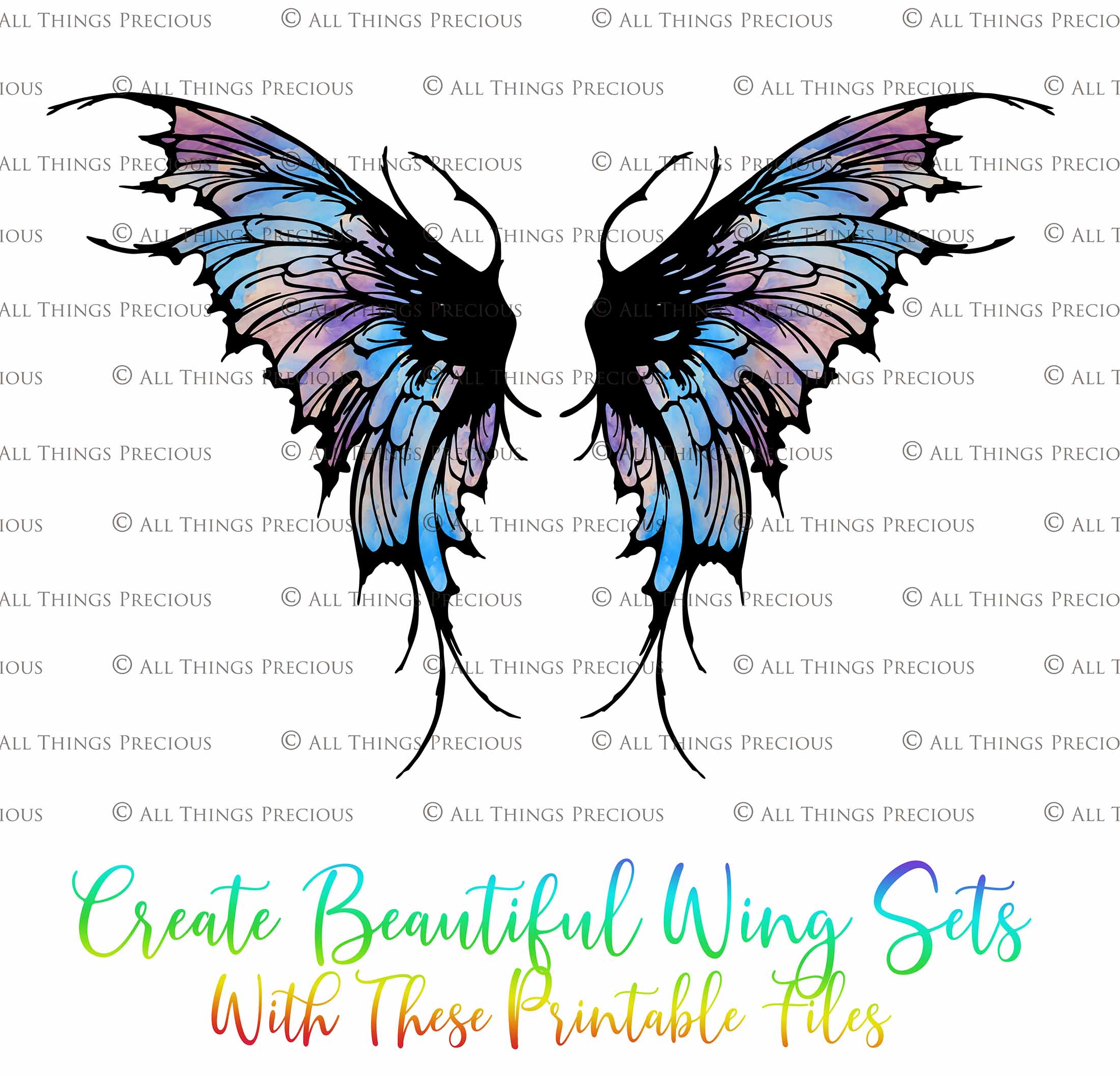 Printable Fairy Wings. For Art Dolls, Adults, Kids. High resolution, png files. This is a digital product. Print and cut Pattern template. Paper craft. Create fairy wing earrings or crown jewelry from these designs. Cosplay Costume Crafts. Commercial licence is available. Halloween.