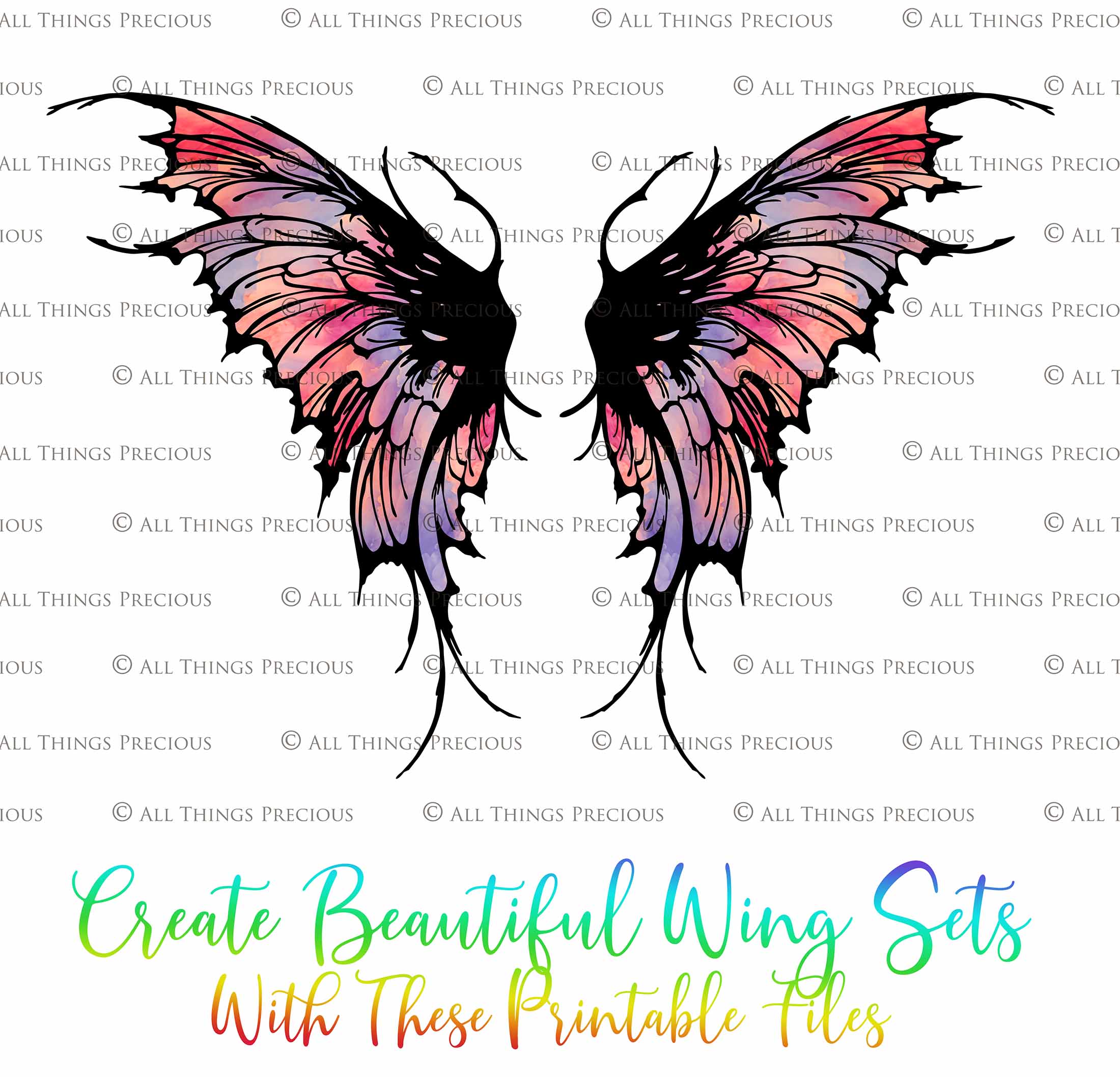 Printable Fairy Wings. For Art Dolls, Adults, Kids. High resolution, png files. This is a digital product. Print and cut Pattern template. Paper craft. Create fairy wing earrings or crown jewelry from these designs. Cosplay Costume Crafts. Commercial licence is available. Halloween.