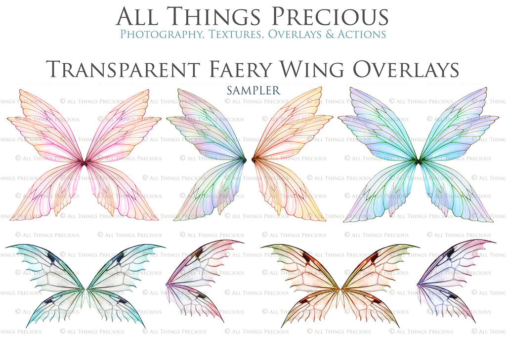 Digital Fairy Wing Overlays clipart. Png transparent see through files for photoshop. Butterfly Angel, Color, Print Photography editing. High resolution, 300dpi. Printable, Photography Graphic design assets, add on stock resources. Magical Scrapbooking design. Fairy Photographer edit. Colorful Big Bundle. ATP Textures.