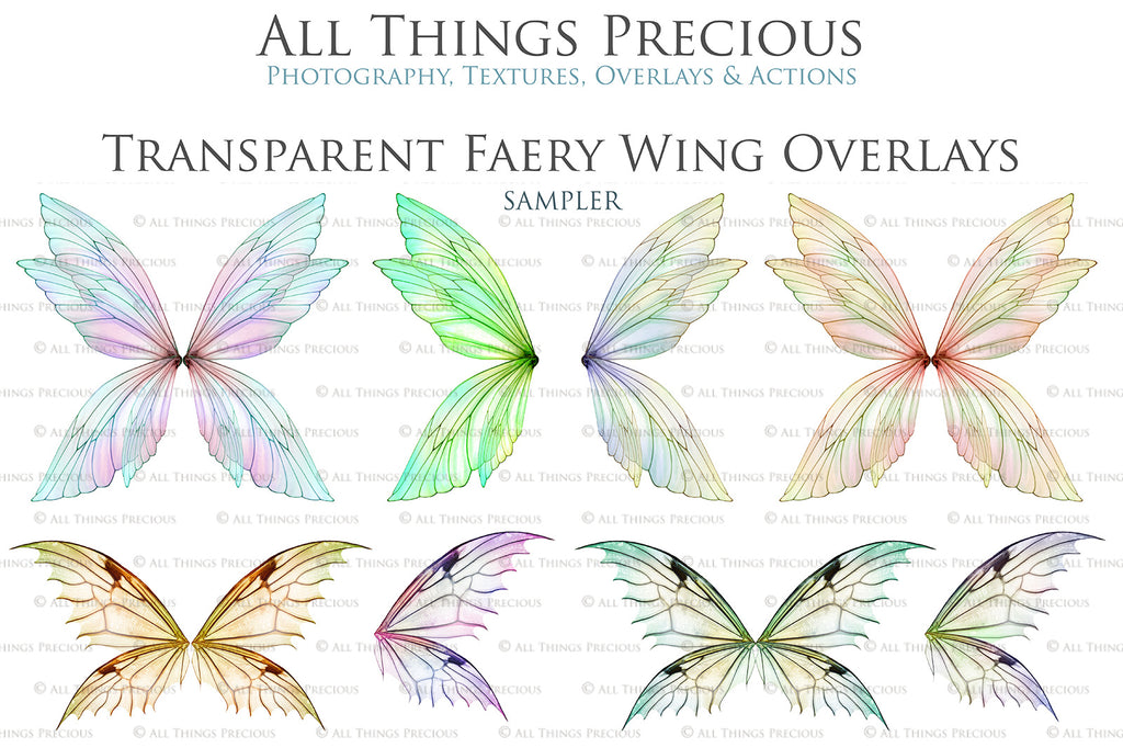 Digital Fairy Wing Overlays clipart. Png transparent see through files for photoshop. Butterfly Angel, Color, Print Photography editing. High resolution, 300dpi. Printable, Photography Graphic design assets, add on stock resources. Magical Scrapbooking design. Fairy Photographer edit. Colorful Big Bundle. ATP Textures.