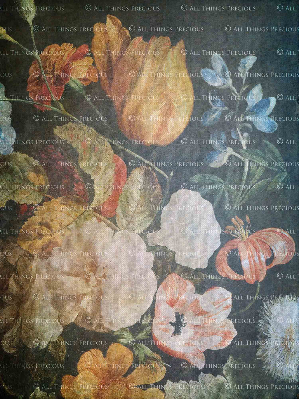 Old Masters floral Backgrounds. Digital Backdrop Fine art texture for photographers. Photo Overlays. Antique, Old World, Grunge, Abstract wall decor bundle. Textured Background. Printable backdrop, Colour Flower Print Bundle. High resolution, 300dpi Graphic Assets for photography, scrapbooking, design. By ATP Textures