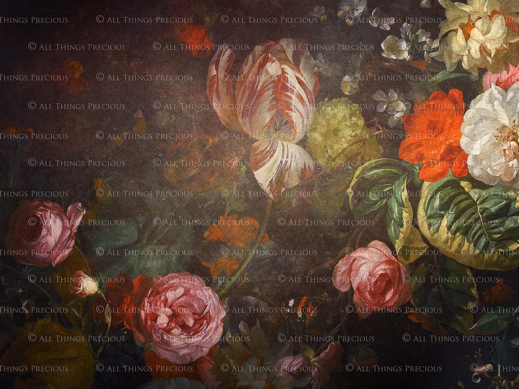 Old Masters floral Backgrounds. Digital Backdrop Fine art texture for photographers. Photo Overlays. Antique, Old World, Grunge, Abstract wall decor bundle. Textured Background. Printable backdrop, Colour Flower Print Bundle. High resolution, 300dpi Graphic Assets for photography, scrapbooking, design. By ATP Textures