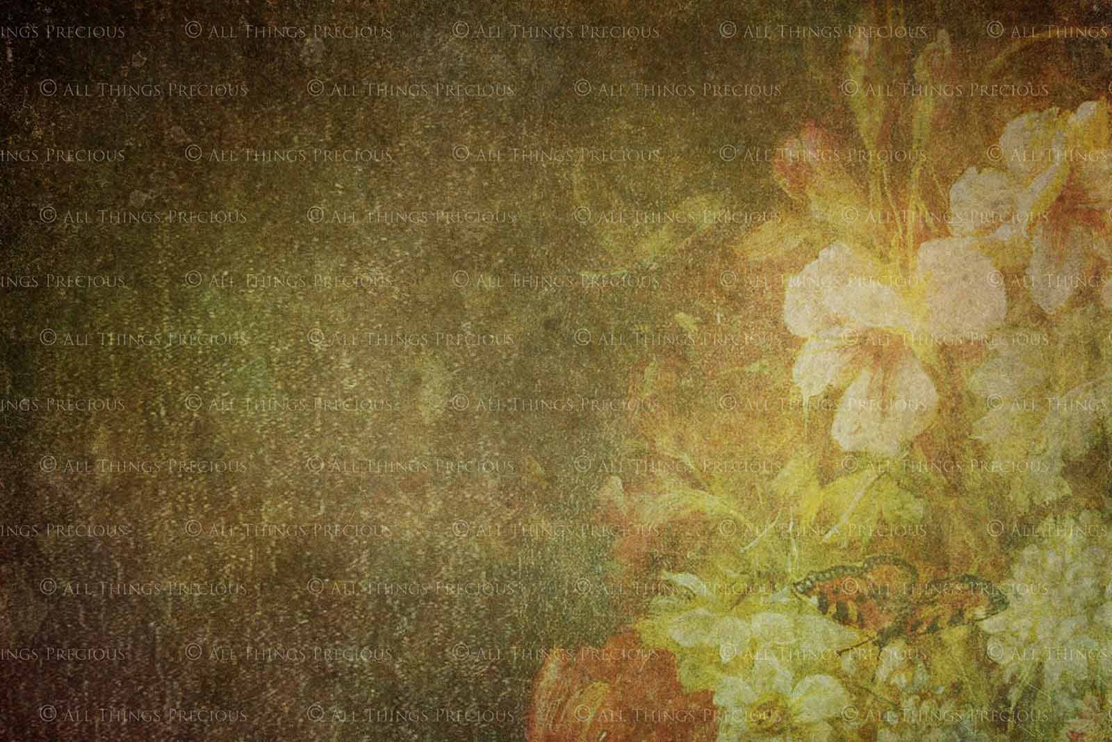 10 OLD MASTERS Floral Background TEXTURES / DIGITAL BACKDROPS - Set 4