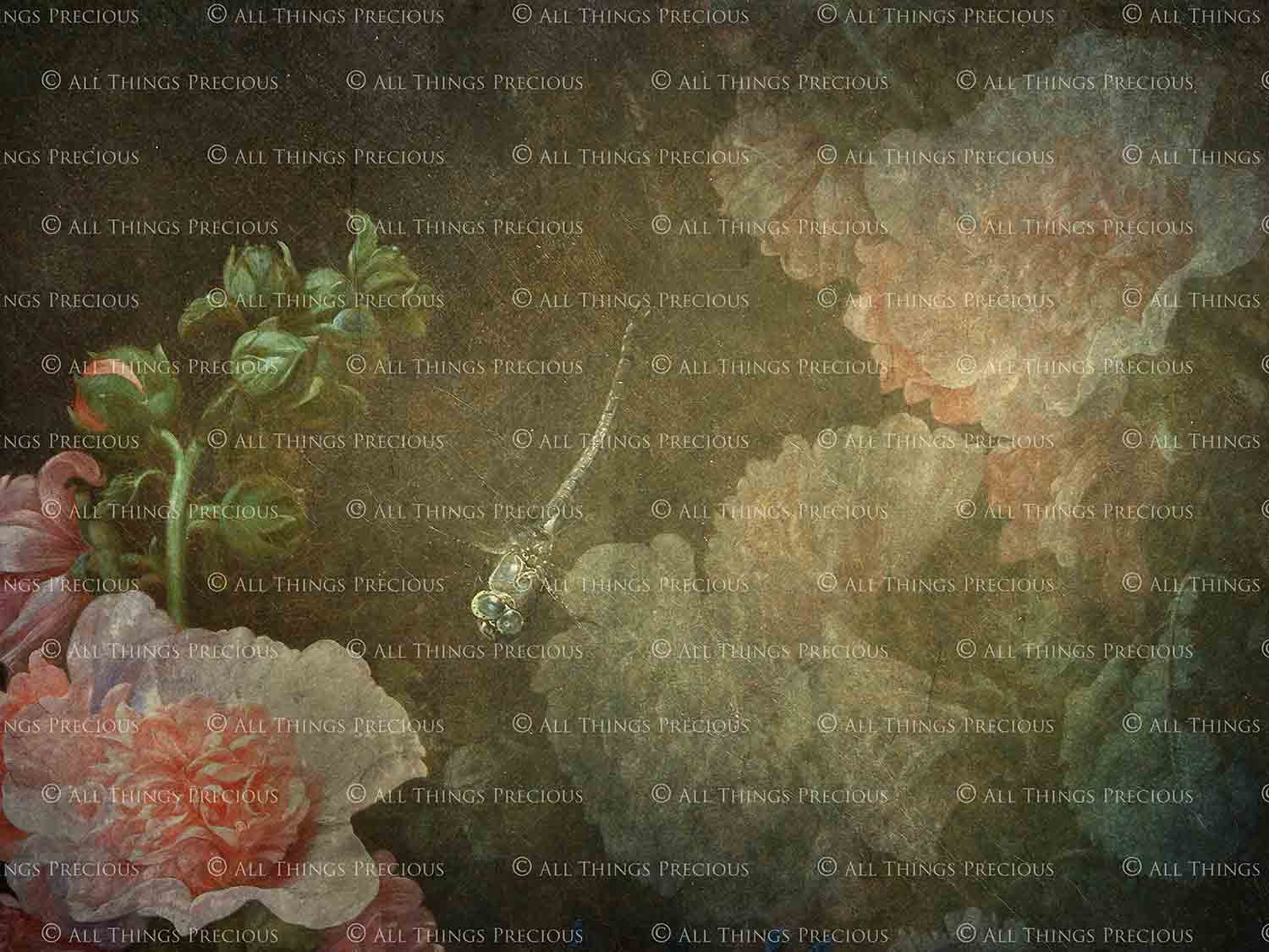 Old Masters floral Backgrounds. Digital Backdrop Fine art texture for photographers. Photo Overlays. Antique, Old World, Grunge, Abstract wall decor bundle. Textured Background. Printable backdrop, Colour Flower Print Bundle. High resolution, 300dpi Graphic Assets for photography, scrapbooking, design. By ATP Textures