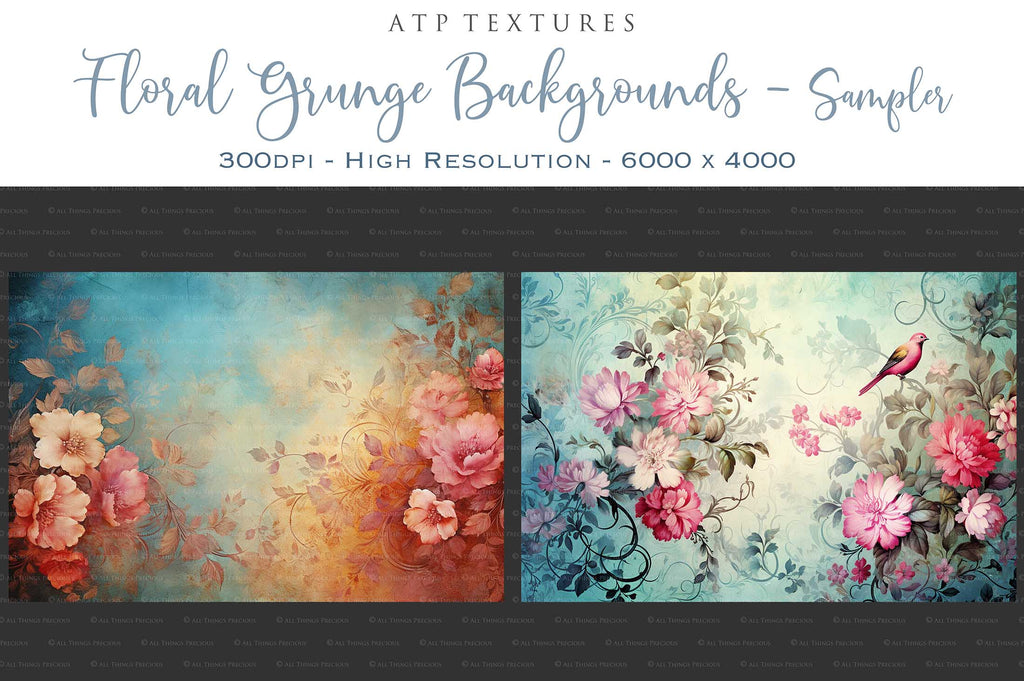 AI digital art for Scrapbooking, Photographers, Artists and Creatives. 30 Jpeg Floral Grunge Wallpaper style backgrounds. Each file is 300dpi. All are 4000x6000. Jpeg high resolution. You may wish to print them as a backdrop, use them as digital paper or even as a background for your photography. ATP Textures