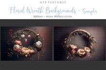 Load image into Gallery viewer, 12 FLORAL WREATH Digital backgrounds - Set 3
