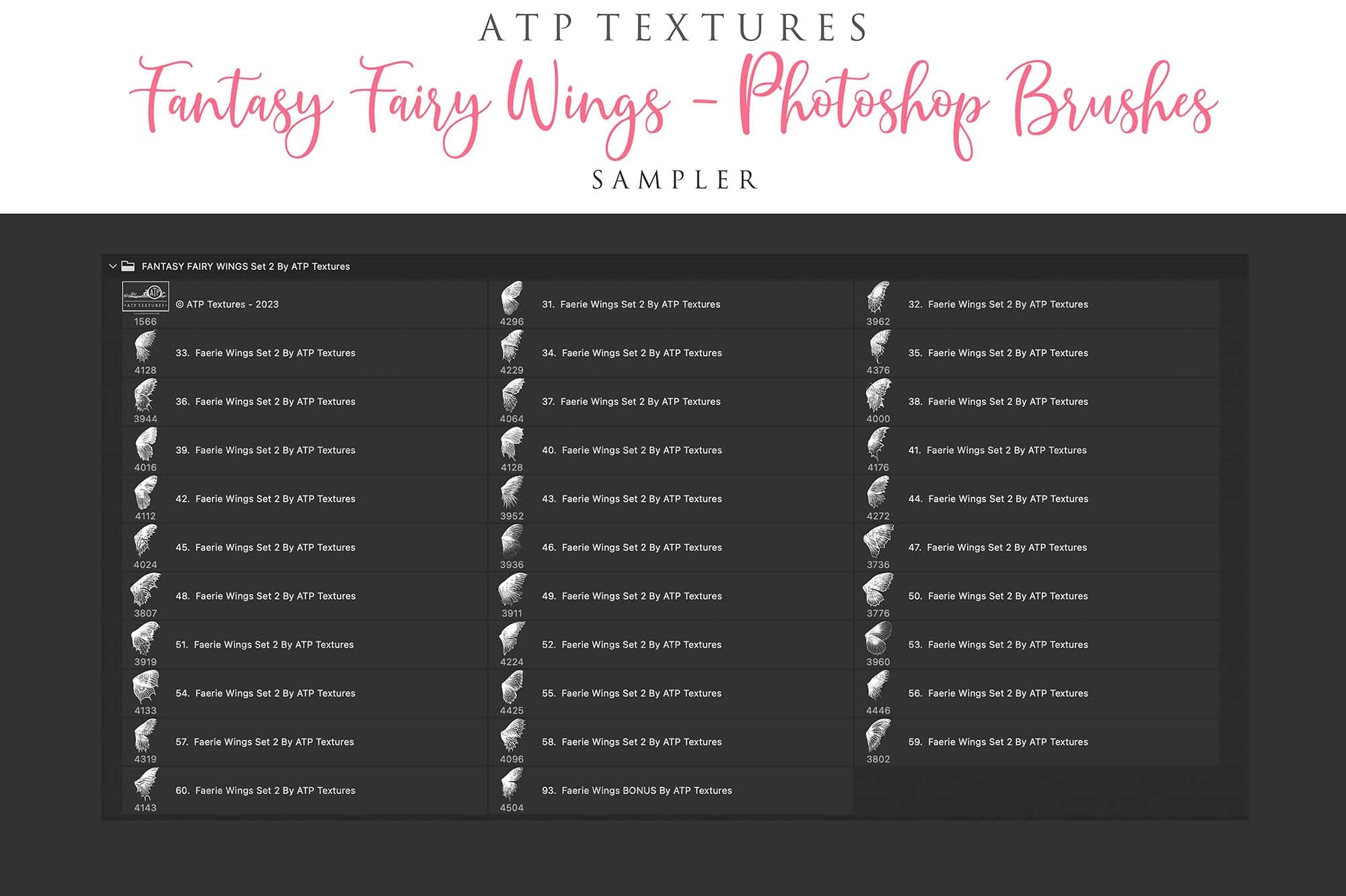 Photoshop Brushes in high resolution. Gorgeous fairy wings in 30 styles. Perfect for your fantasy edit, photography and digital art. Fairy Wings Overlays. Transparent, high resolution wings for photographers. Fantasy digital art, Child portraiture. White fairy wings. Digital download. Graphic effects. ATP Textures