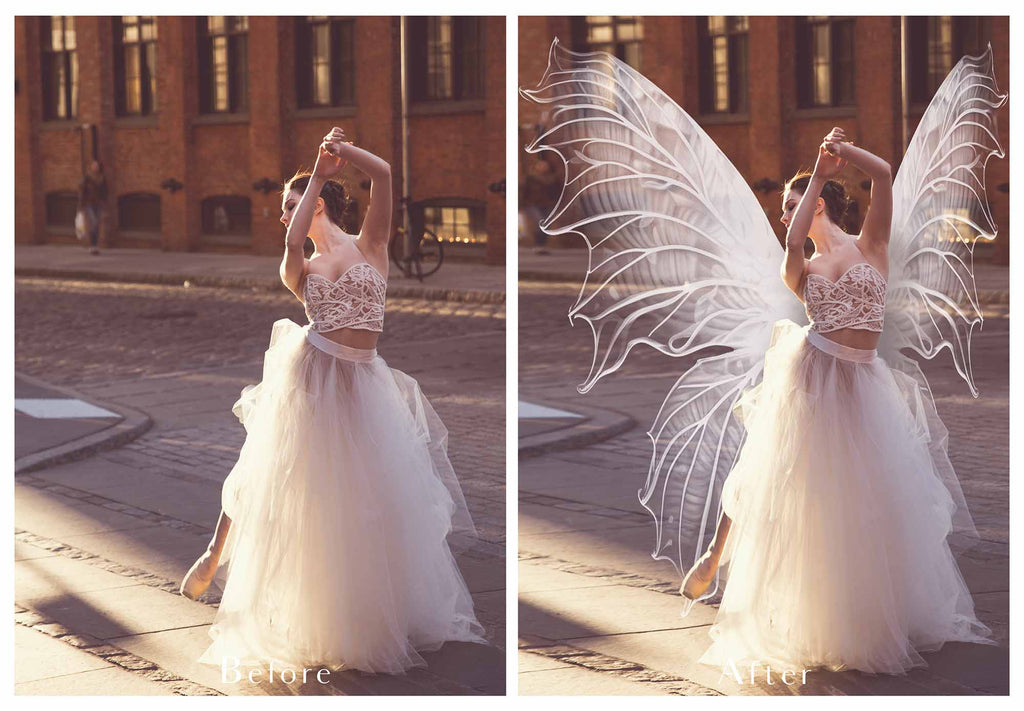 Fairy Wing Overlays For Photographers, Photoshop, Digital art and Creatives. Transparent, high resolution, faery wings for photography! These are gorgeous PNG overlays for fantasy digital art and Child portraiture. White fairy wings. Photo Overlays.