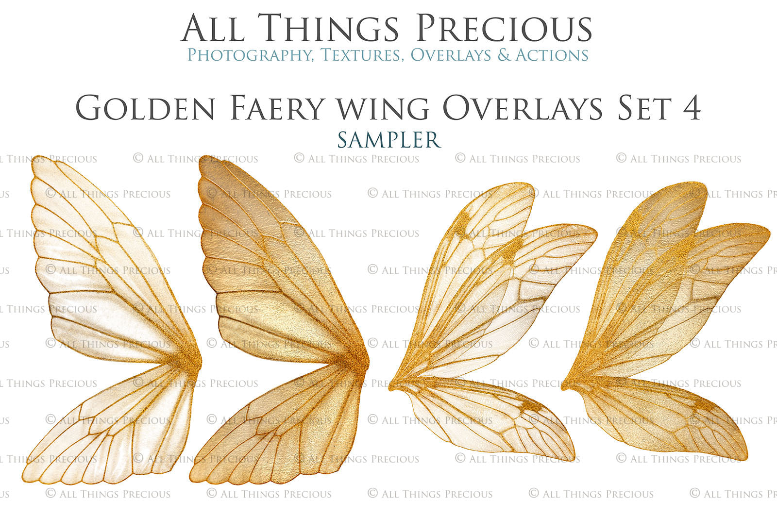 Golden fairy wings, Png overlays for photoshop. High resolution transparent, see through wings. Fairycore, Cosplay, Photographers, Photoshop Edits, Digital overlay for photography. Digital stock and resources. Graphic design. Colourful, Gold, Fantasy Wing Bundle. Assets for Fine Art design. By ATP Textures