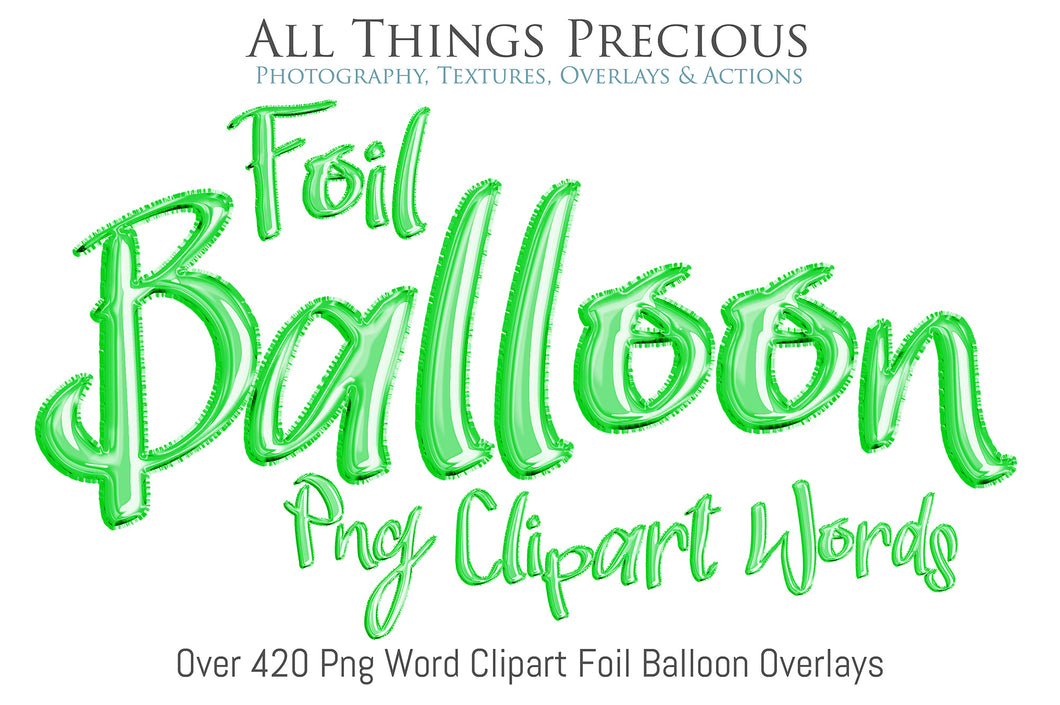 Copy of FOIL BALLOON LETTERS Clipart - GREEN - FREE DOWNLOAD