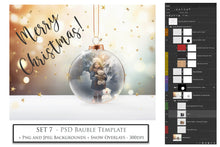 Load image into Gallery viewer, PSD Template - GLASS ORNAMENT DIGITAL BACKGROUND - Set 7
